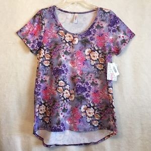 LuLaRoe NWT Classic T Purple Pink Floral Shirt